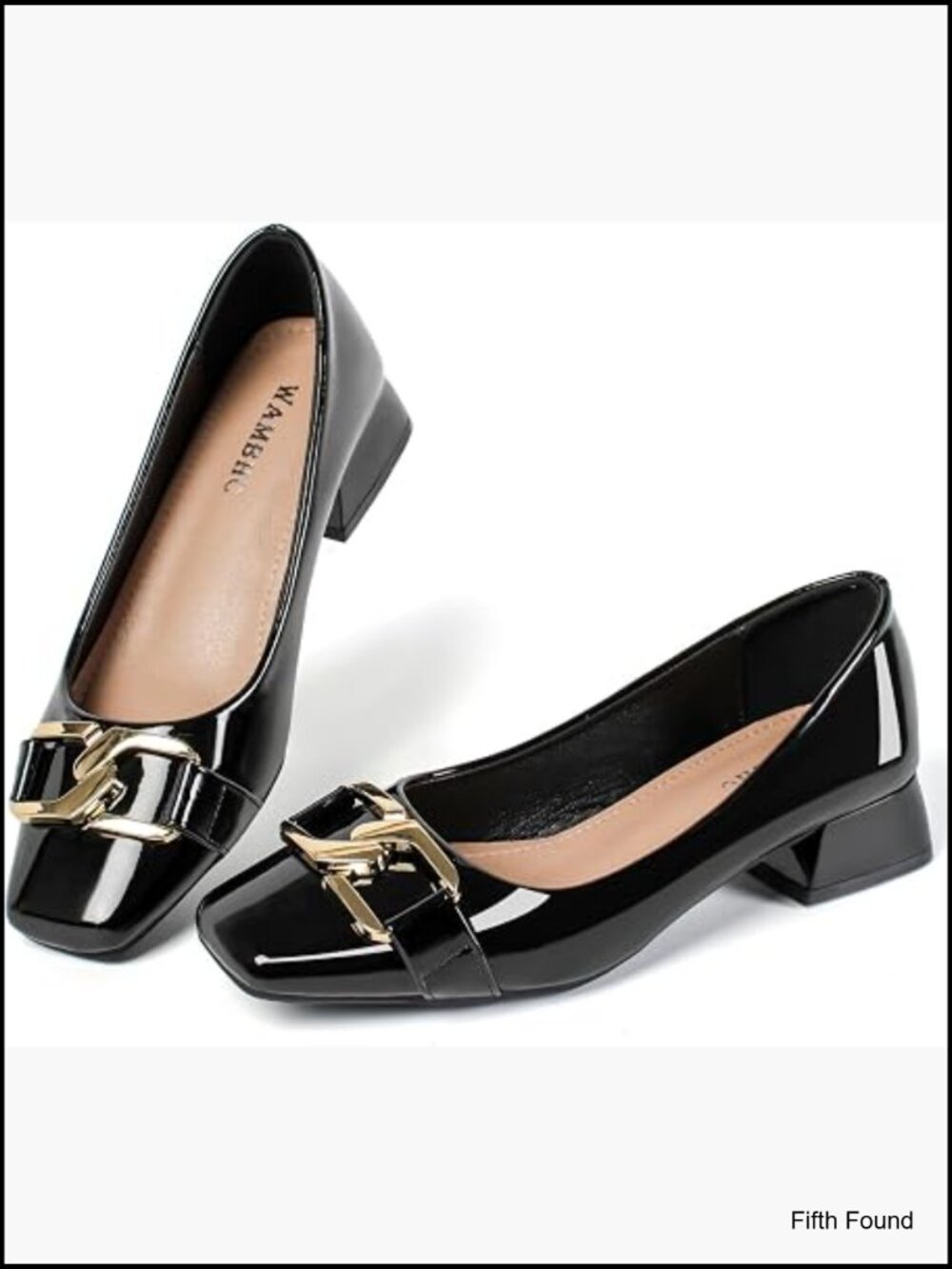 Women's Low Chunky Block Heel Pumps Square Toe Dress Shoes